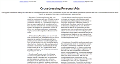 Desktop Screenshot of crossdressingpersonalads.com